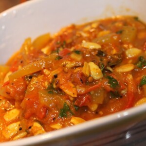 Bottle Gourd Curry in a white bowl