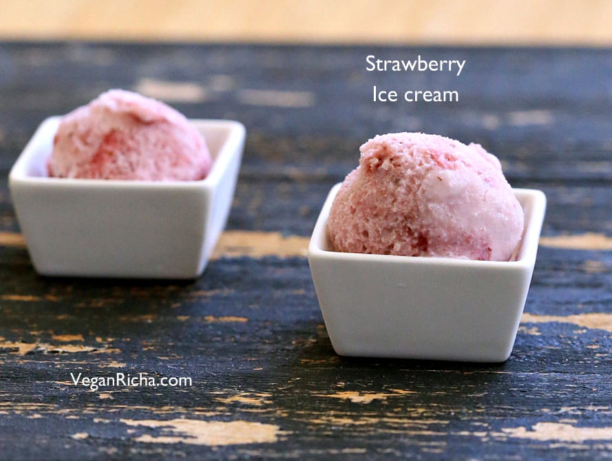 Vegan Strawberry Ice Cream | VeganRicha.com