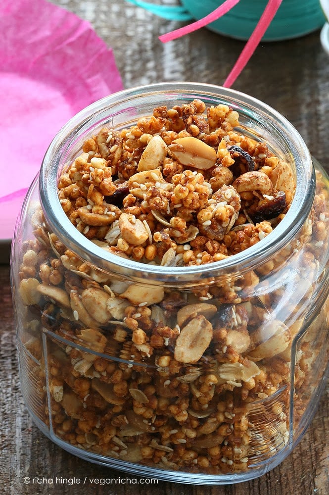Orange Sriracha Pranut Quinoa Granola | Vegan Richa