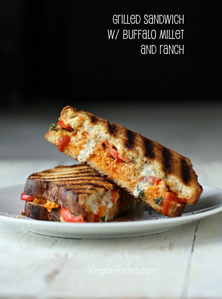 Grilled Sandwich with Buffalo Millet, Red Bell Pepper, Creamy Ranch