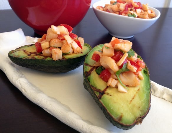 Grilled Avocado with hearts of palm salsa - 1