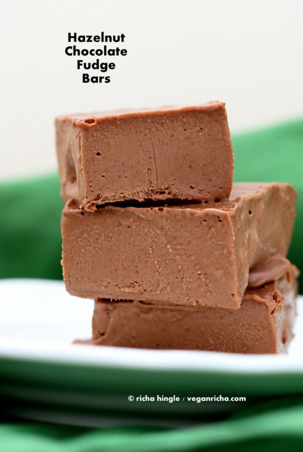Vegan Hazelnut Chocolate Fudge Bars | Vegan Richa #glutenfree #veganricha #vegan