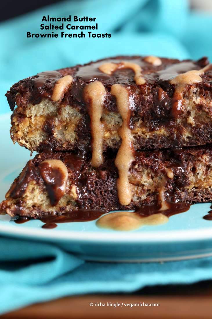 PB Date Caramel Brownie French Toast | Vegan Richa