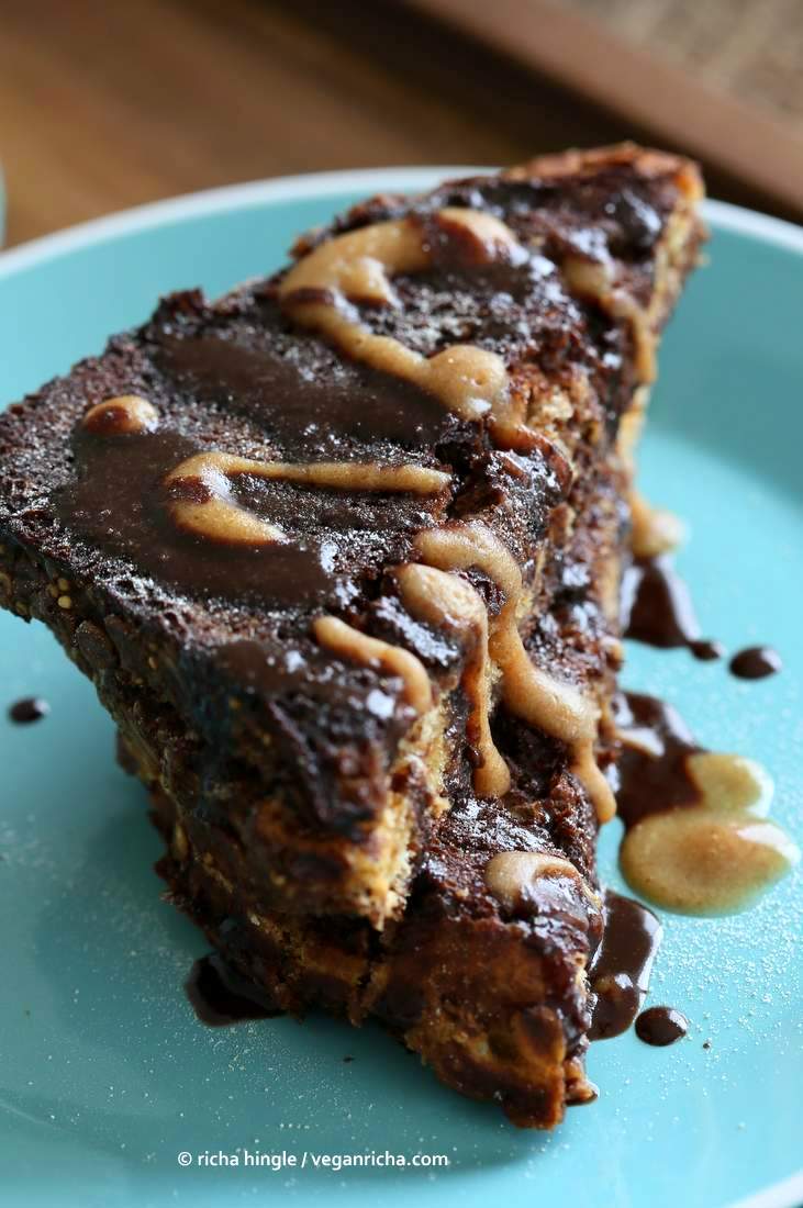 PB Date Caramel Brownie French Toast | Vegan Richa