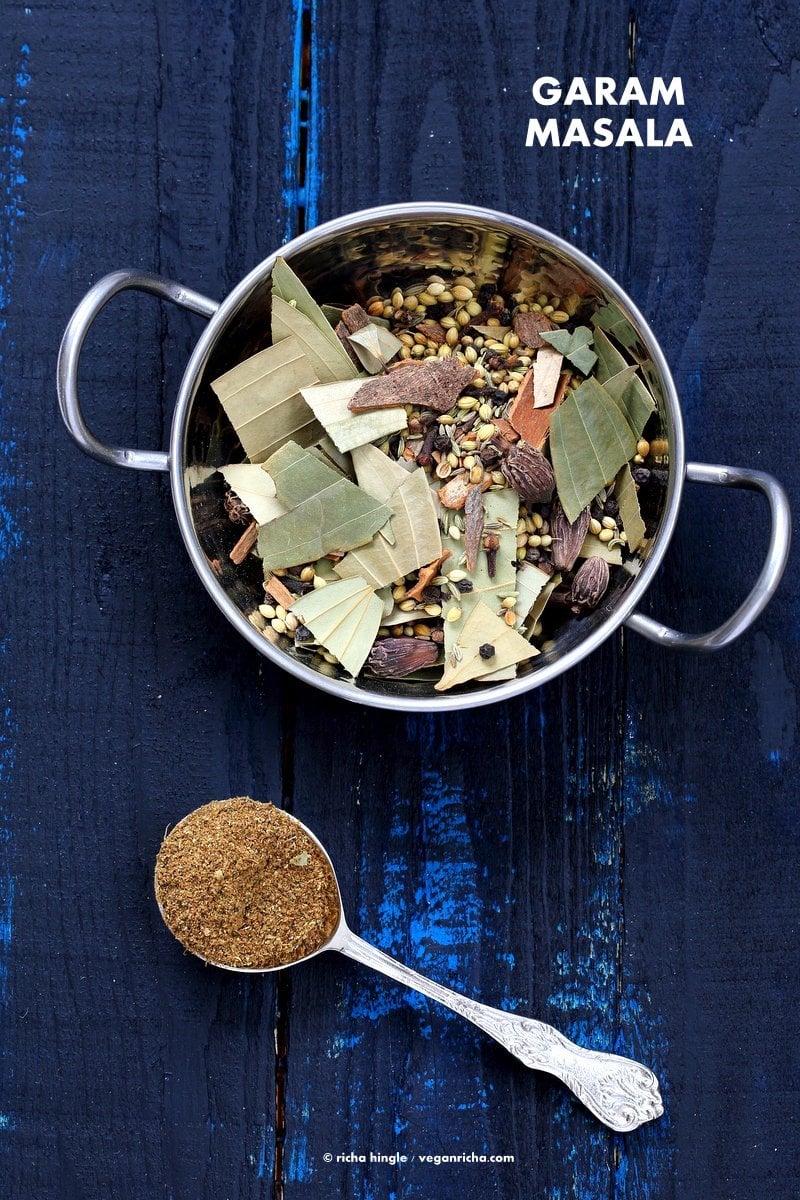 Garam Masala Recipe from my Book Vegan Richa's Indian Kitchen. "Garam" means hot and "Masala" in this context means blend of spices. Garam Masala spice blend is often used in Indian dishes. | VeganRicha.com