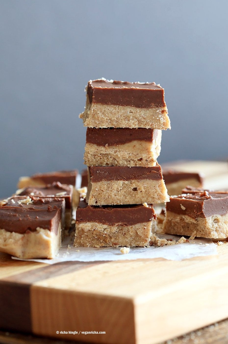 Chocolate Almond Butter Fudge Bars. Easy Vegan Fudge Recipe. Almond Butter or Peanut Butter Fudge. Gluten-free Soy-free Vegan Recipe | VeganRicha.com
