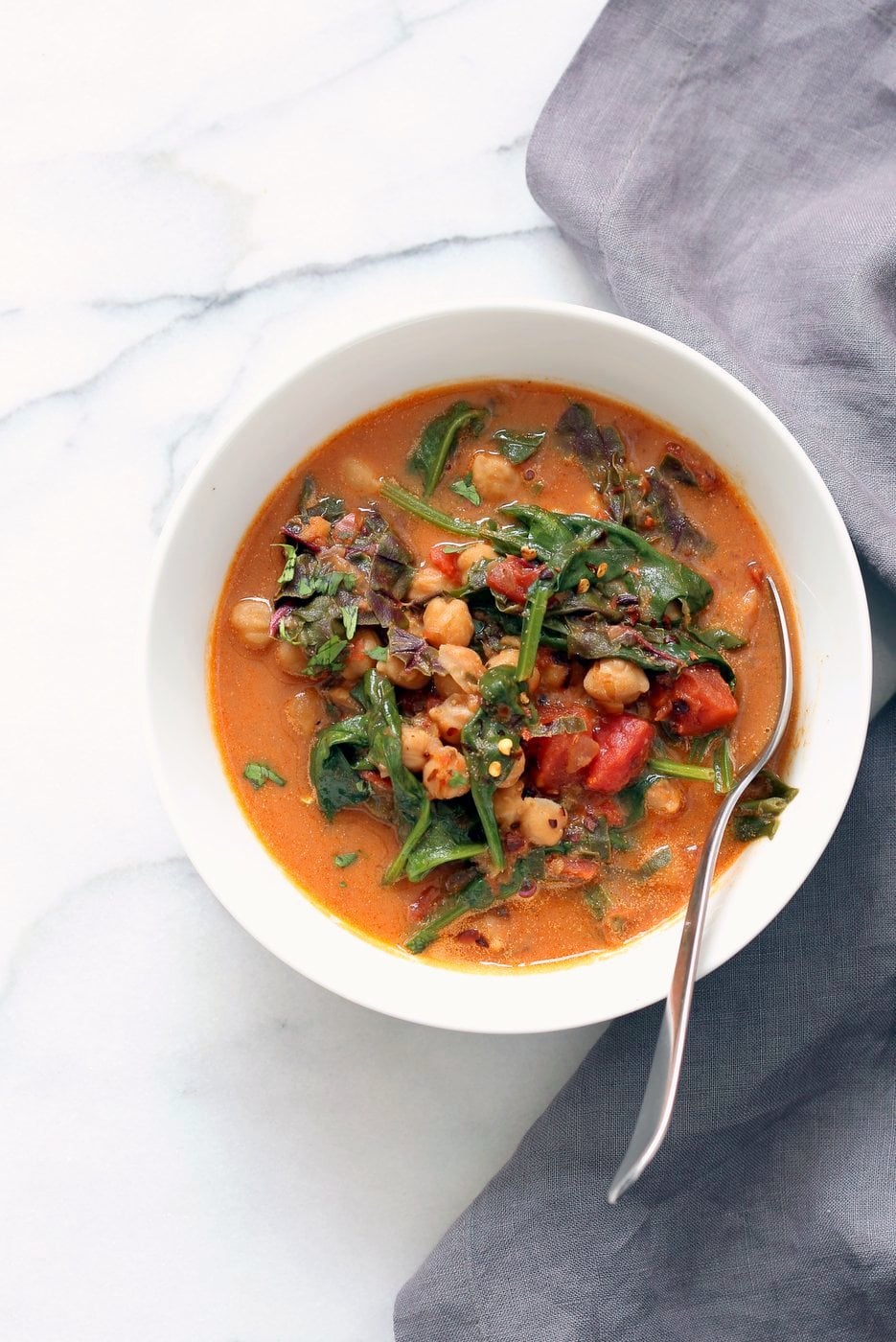 Instant Pot Chana Saag - Chickpea Spinach Curry. Easy 1 pot Chickpea Curry. Saucepan option. Vegan Gluten-free Nut-free Recipe | VeganRicha.com
