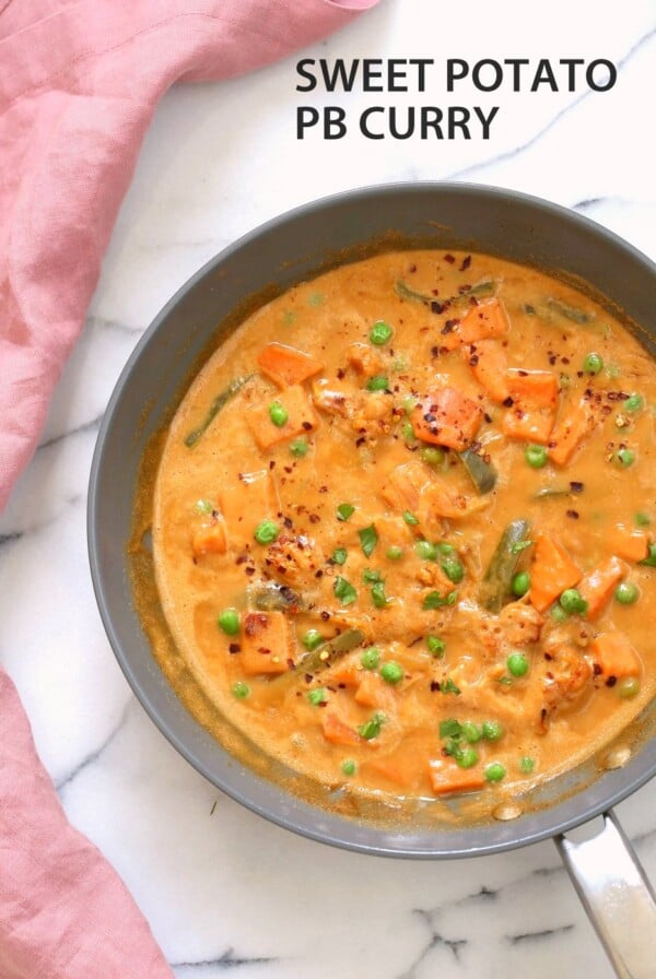 Vegetable Peanut Sweet Potato Curry. Quick and Easy Weekday or Weekend Meal. Serve over rice or quinoa or with toasted pita bread. Vegan Gluten-free Soy-free Recipe. Can be nut-free with sunbutter | VeganRicha.com