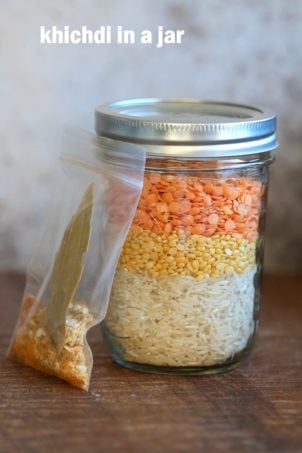Khichdi in a Jar - Mixed Vegetable Kitchari Mix for Instant Pot or Saucepan. Easy Lentil Rice Soup with Veggies.ย Gift the jar full of lentils,, rice and spices. Empty into a pot with veggies of choice. Easy Weekday Dinner.ย Vegan Gluten-free Soy-free Nut-free Recipe.ย #vegan #veganricha