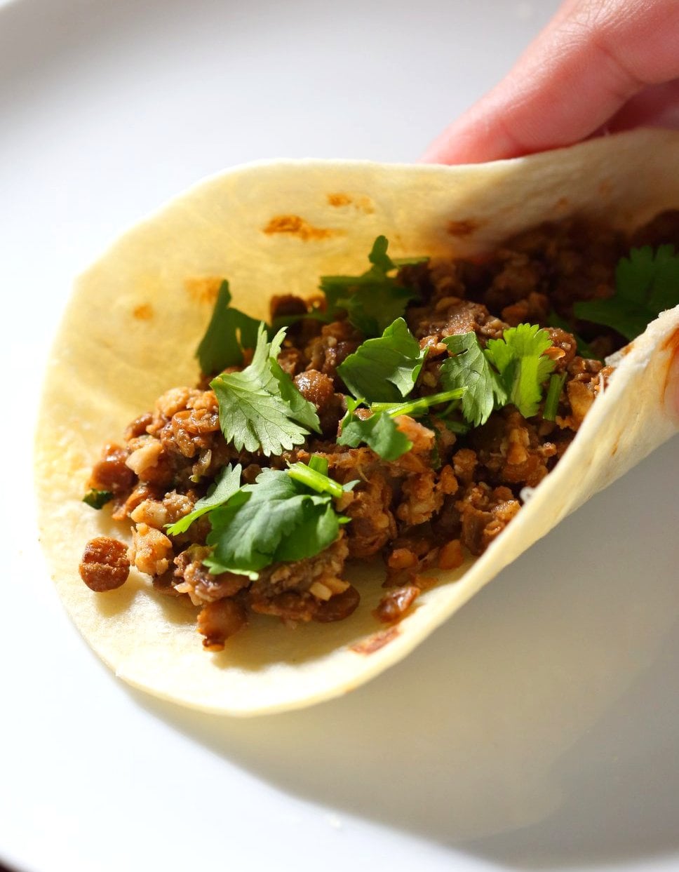 Vegan Taco Salad Bowl with Carrot Walnut Taco "Meat". Vegan Taco filling. Meatless Taco Salad. Make a wrap or tacos with it. Vegan Gluten-free Recipe. #vegan #glutenfree #vegantaco #veganricha | VeganRicha.com