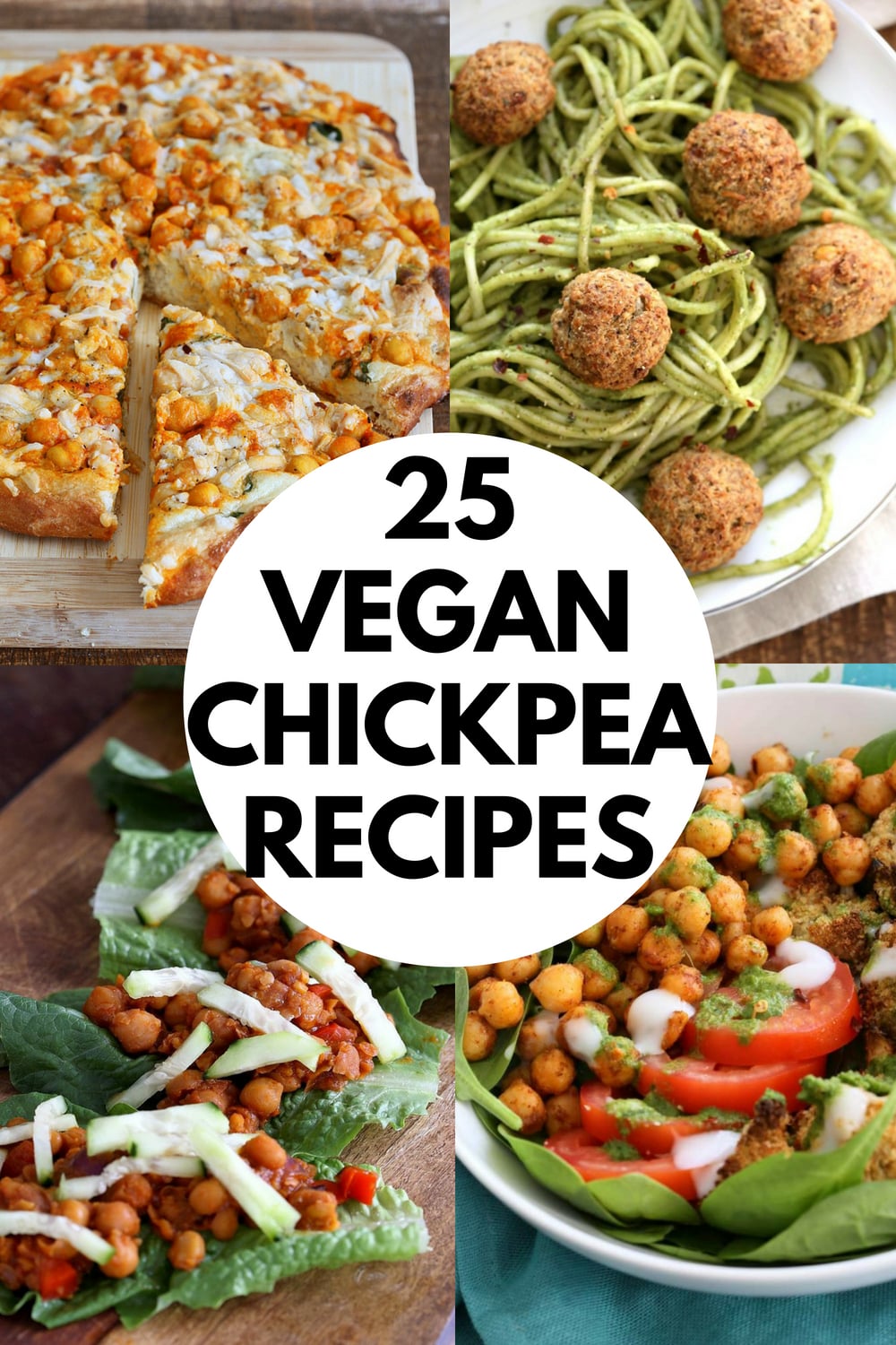 25 Easy Chickpea Recipes. Healthy Vegan Chickpea Recipes from curries, soups, and stews to bowls and pasta. Easy and delicious. Gluten-free and soy-free options.ย #veganricha #vegan #chickpeas