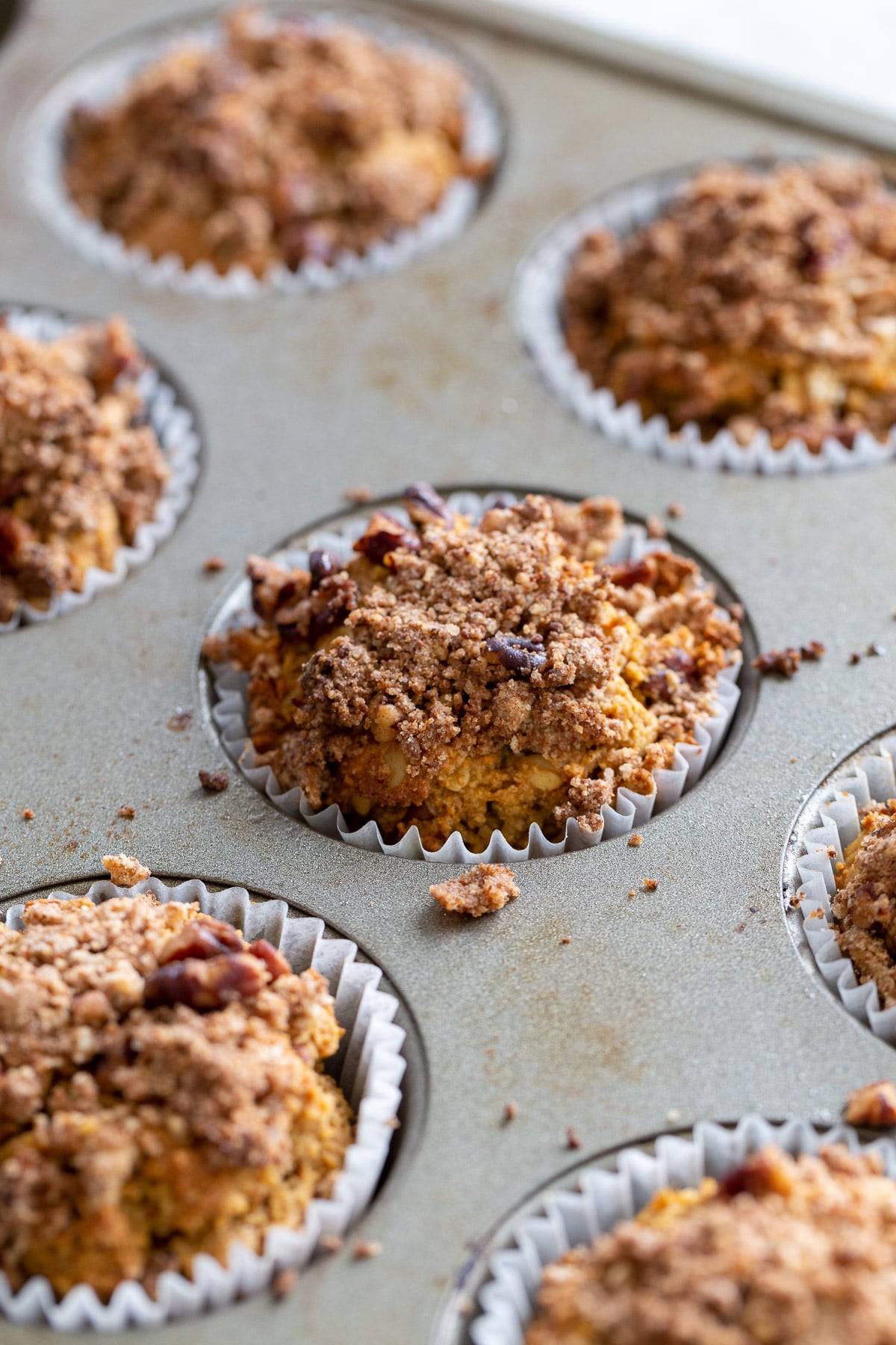 Gluten-free pumpkin muffins in muffin pan