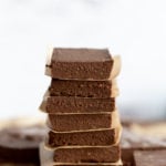 Vegan Chocolate Avocado Freezer Fudge Bars on parchment