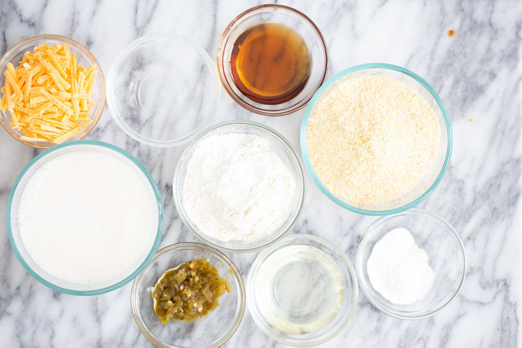 ingredients for cornbread topping for chili cornbread casserole