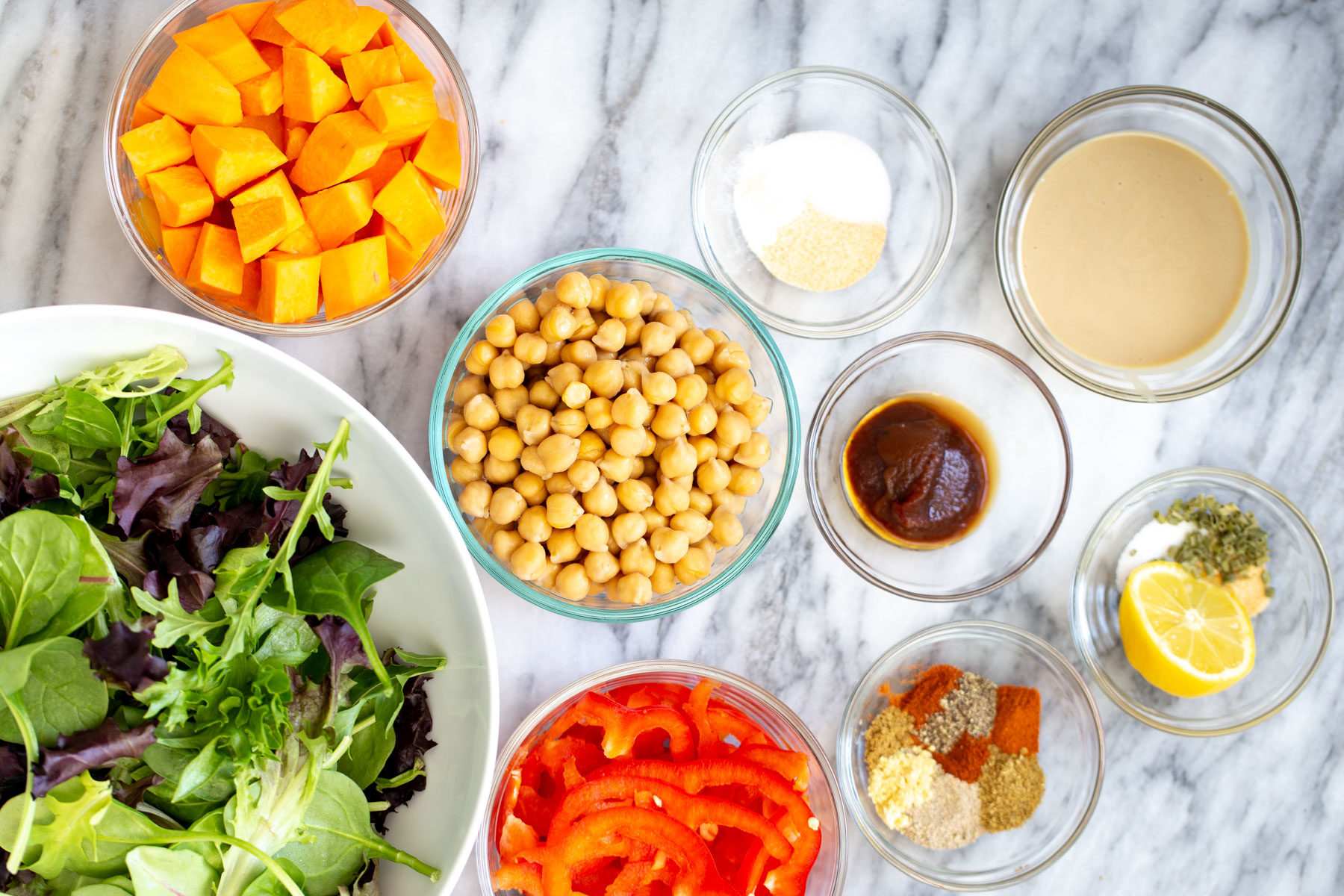 sweet potato chickpea salad ingredients needed for making salad sweet potato chickpea salad bowls