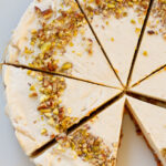overhead photo of carrot cake cheesecake