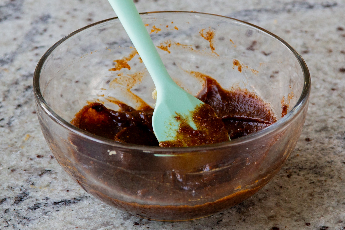 pumpkin pie spice spread in the mixing bowl