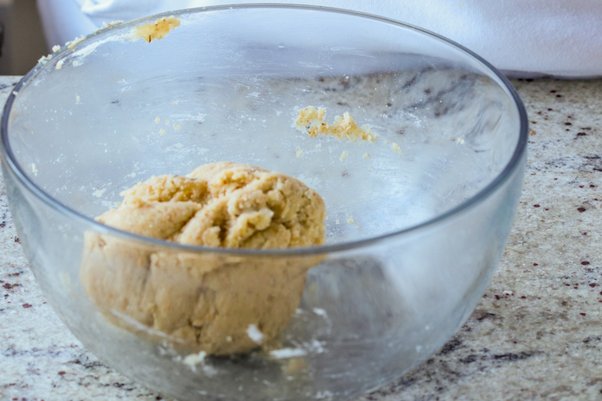 gluten-free almond pastry dough after mixing