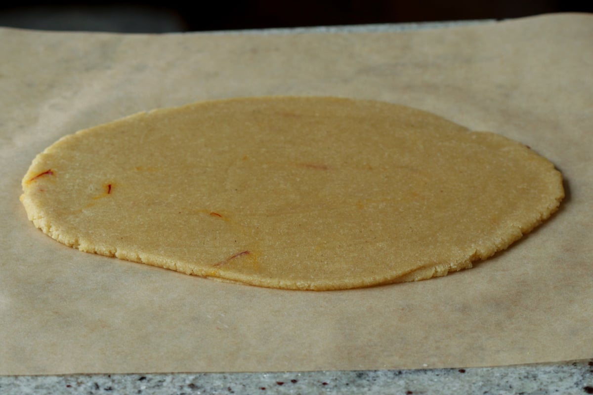 peda dough after rolling out