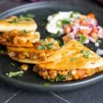 smash tacos made with chili garlic chickpeas and crispy potatoes